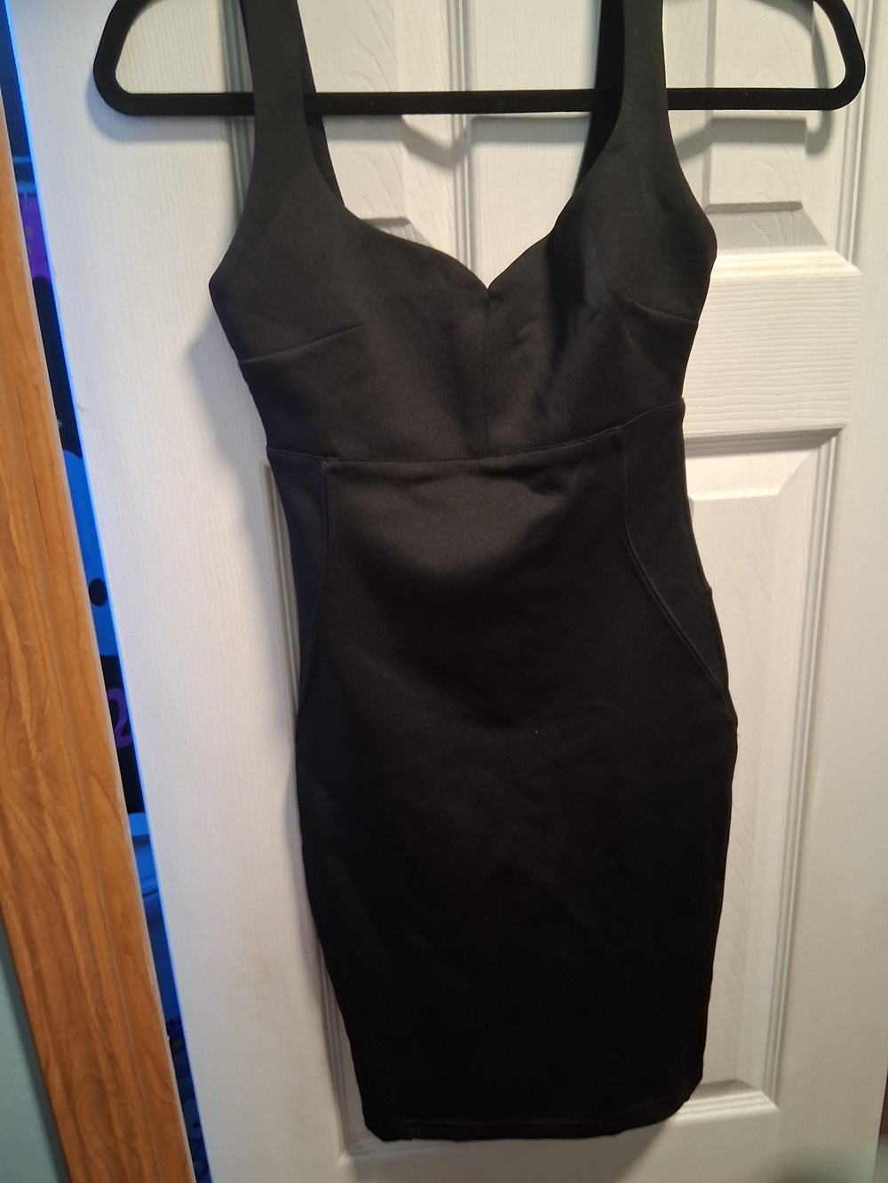 Bershka Black Fitted Mini Dress with Wide Straps